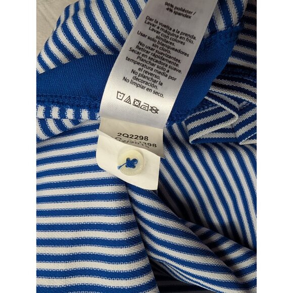Vineyard Vines Performance Dress Women's Medium white blue stripe shirt style - Picture 16 of 16